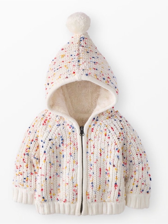 Other - Hanna Andersson Polka Dot Beige Colorful Pom Pom Zip Up Hoodie